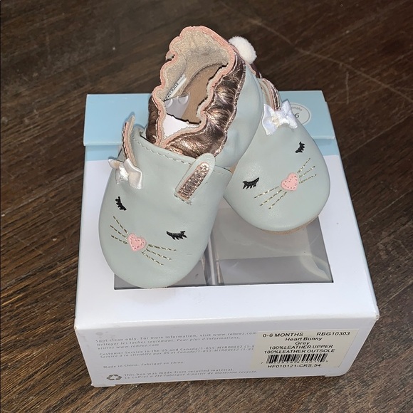 BNWT Robeez Baby Bunny Soft Sole Shoes - Mint… - Picture 1 of 8